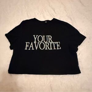 Black Graphic Tee with 'Your Favorite' Print